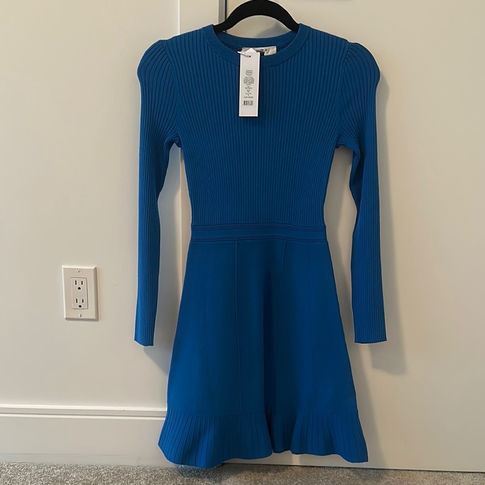 Ever New Blue Cleo Long Sleeve Mini Knit Dress